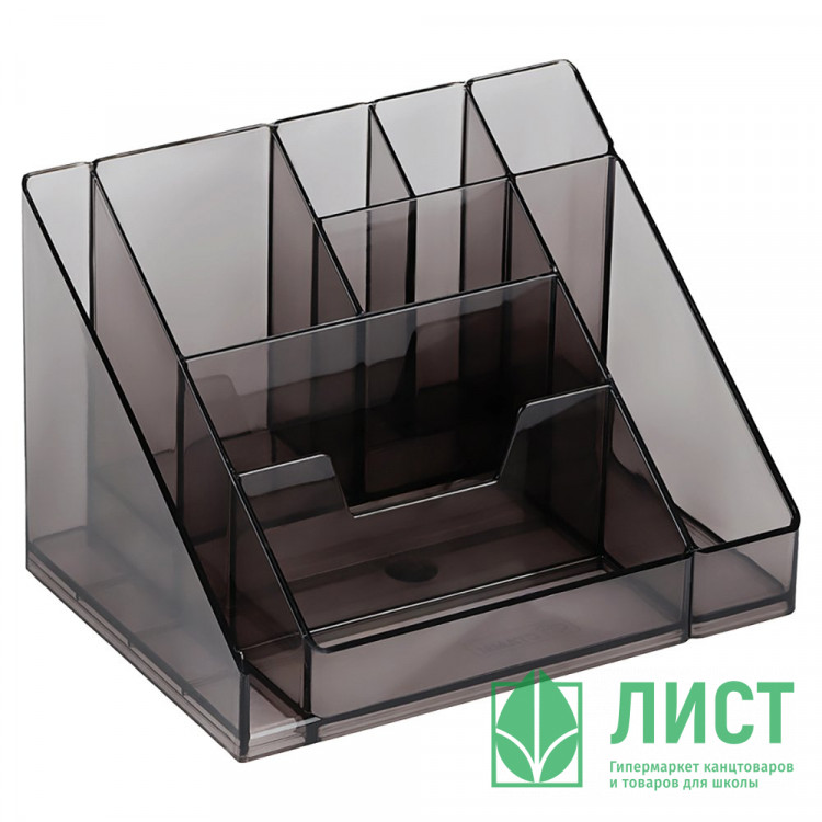 Подставка для канцелярских принадлежностей (СТАММ) КАСКАД тонированный серый арт.ОР14