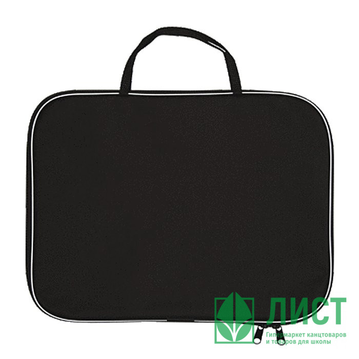 Папка А3 текстиль на молнии ручка-тесьма (deVENTE) Черная 45x34x2 см арт 3075915