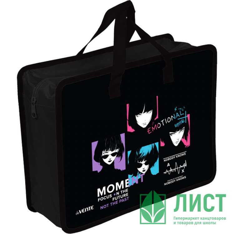 Сумка пластик А4 (deVENTE) на молнии ручка-тесьма Label. Anime Style с расширением арт.8057538