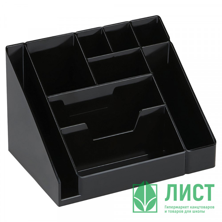 Подставка для канцелярских принадлежностей (СТАММ) КАСКАД черный арт.ОР11