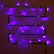 Гирлянда электрическая уличная точечная 15м 180LED цвет синий (темный провод) 8режимов арт. 183-128