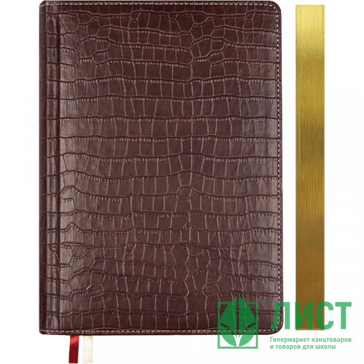 Ежедневник недатированный "deVENTE. Wild" B6 (120 ммx170 мм) 272 стр, кремовая бумага 70 г/м² с золотым срезом, печать в 2 краски, твердая обложка из искусственной кожи с поролоном, отстрочка, перфорация, закругленные уголки, 2 ляссе, в подарочной коробке