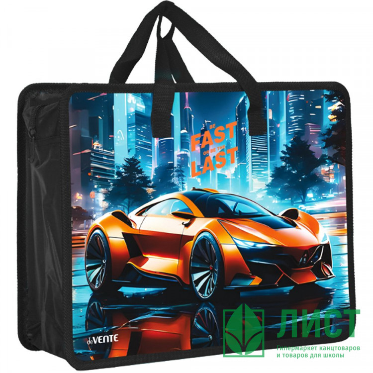 Сумка пластик А4 (deVENTE) на молнии ручка-тесьма Fast Or Last 3D с расширением арт.8057551