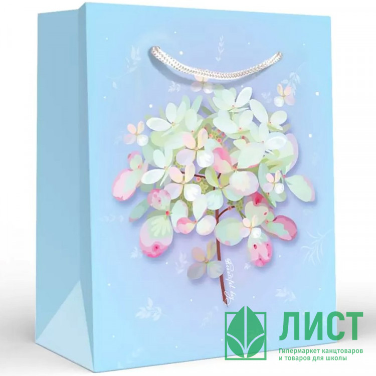 Пакет подароч. бумаж. 13,5*11см "Гортензия нежная" арт.15.11.02534