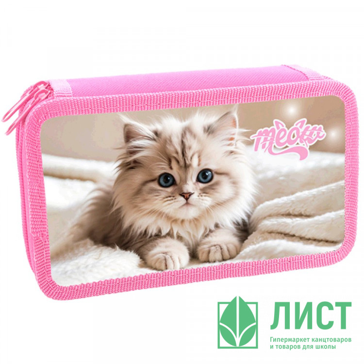 Пенал 2 отделения (ОНИКС) ПКТ 11-20 Пушистое счастье 190х110мм полиэстер арт.86942