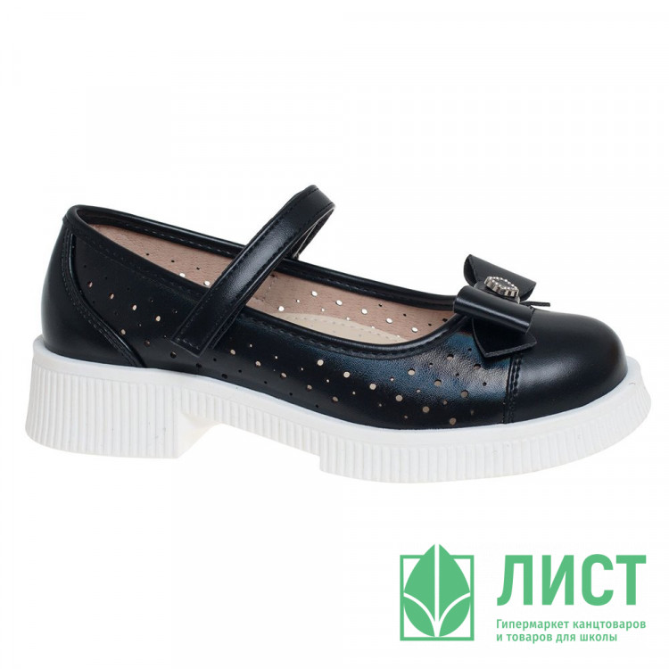 Туфли для девочки (Сказка) черные верх-искусственная кожа подкладка-натуральная кожа размерный ряд 32-37 арт.R597884316BK