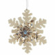 Украшение декор.подвеска "Снежинка" 10,5см цв.бежевый арт.779700