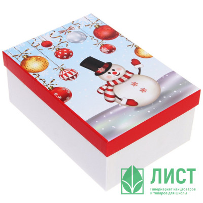 Коробка подарочная 23*16*9,5см &quot;Весёлый праздник&quot; арт.214-480 Коробка подарочная 23*16*9,5см "Весёлый праздник" арт.214-480