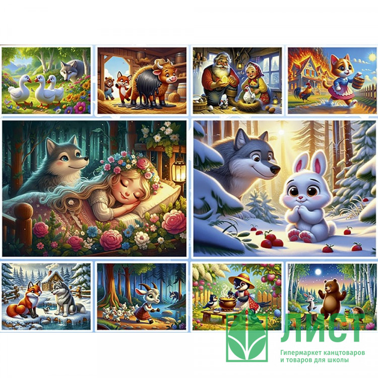 Пазл 35 элементов Оживи мультфильм Сказки №1 (РК) ассортимент арт.П35-3491 (ст.10)