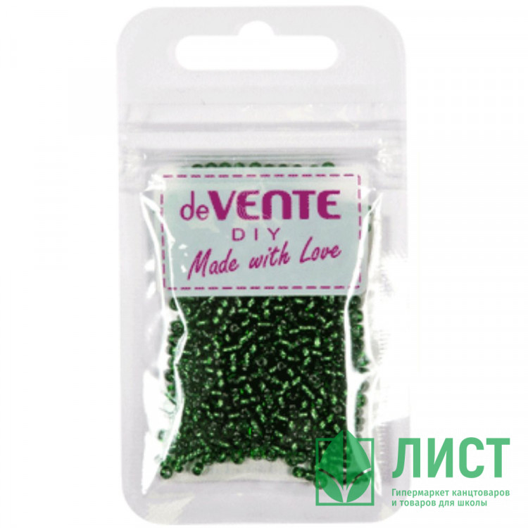 Бисер круглый 2мм 10гр (deVENTE) металлизированный зеленый арт.8001354