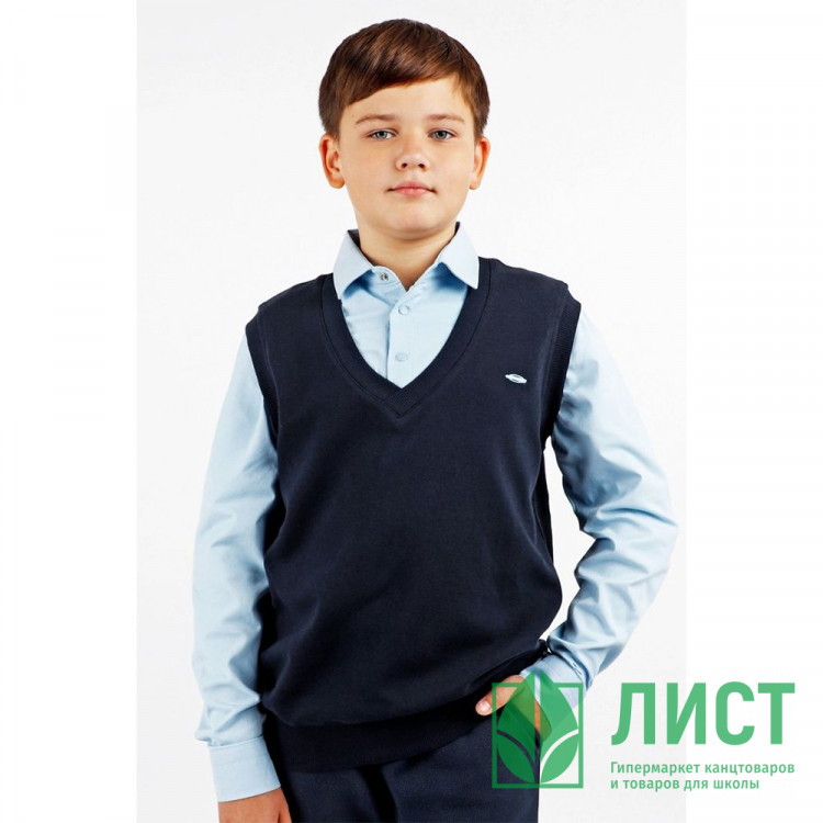 Джемпер-обманка для мальчика (CEGISA ) арт.4055 размерный ряд 36/140-40/152  цвет темно-синий/голубой