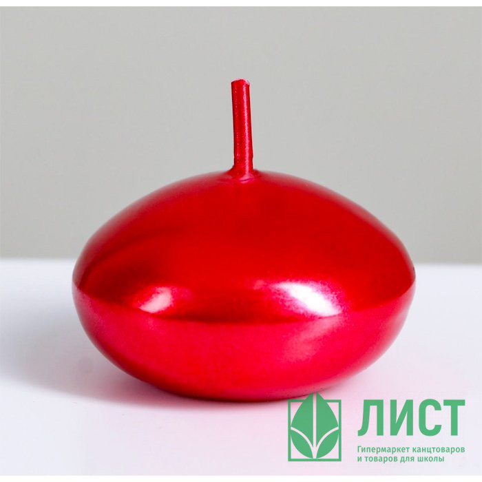 Свеча "Овал" 4см красный арт.3093188