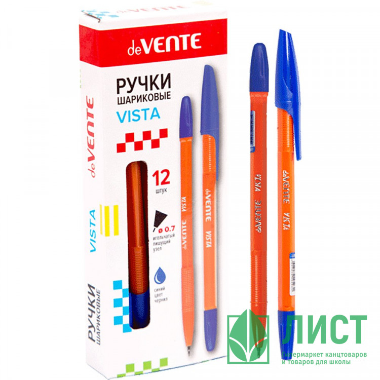Ручка шариковая непрозрачный корпус (deVENTE) сине-оранжевый корпус синий игла 0,7мм арт.5073328