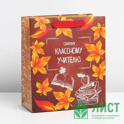 Пакет подароч.бумаж. 27*23*11,5см &quot;Учитель года&quot; арт.7489530 Пакет подароч.бумаж. 27*23*11,5см "Учитель года" арт.7489530
