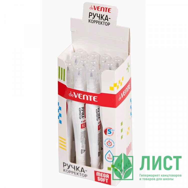 Корректирующая ручка 05мл deVENTE Mega Soft металический наконечник арт.4061112 (Ст.12/360)