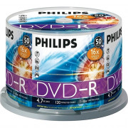 Диск DVD-R Philips 4.7 Gb, 16x, Bulk (50) УПАКОВКА