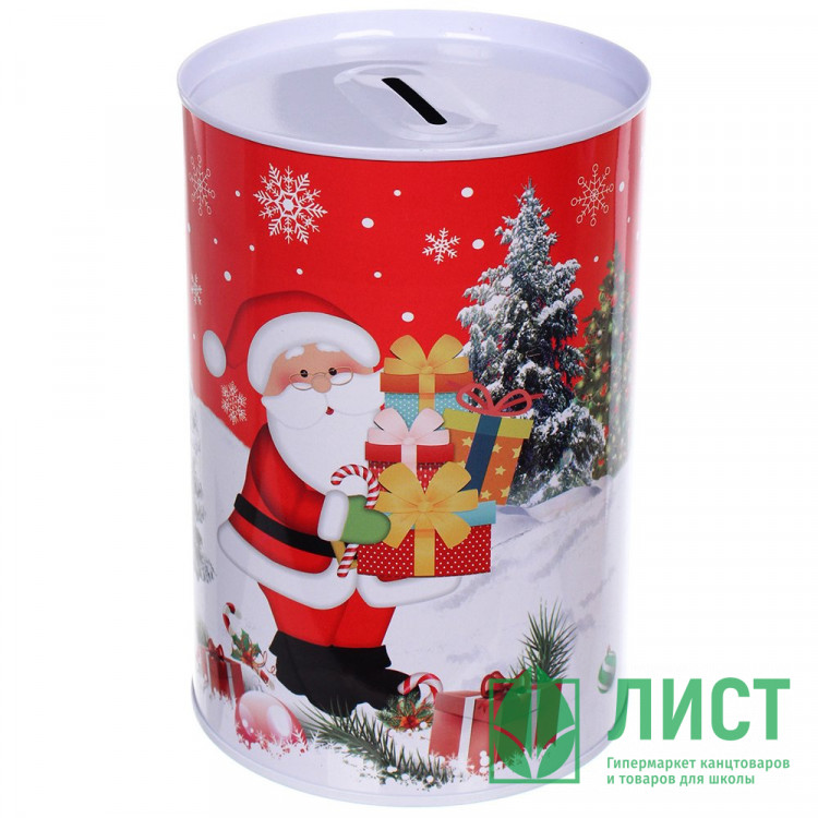 Банка-копилка жестяная "Настроение праздника" 10*15см арт.205-656