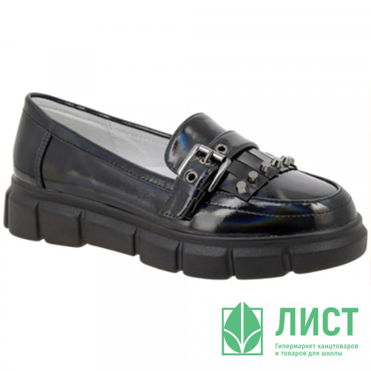 Туфли для девочки (Kenka) черные верх-искусственная кожа подкладка-натуральная кожа размерный ряд 34-39 артикул MYQ_8228-1_black