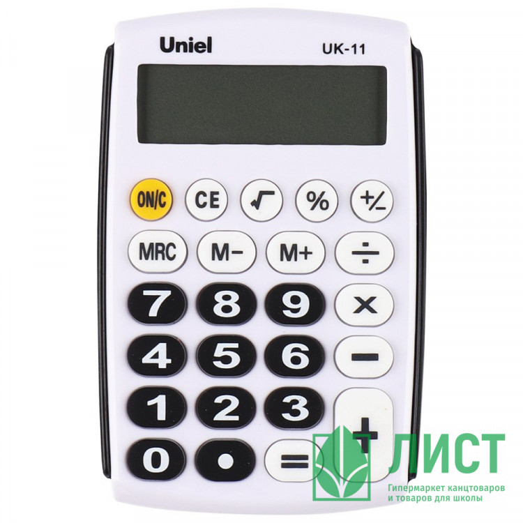 Калькулятор карманный 08разрядов UNIEL 97*62*11 черный (UK-11K) (Ст.1)
