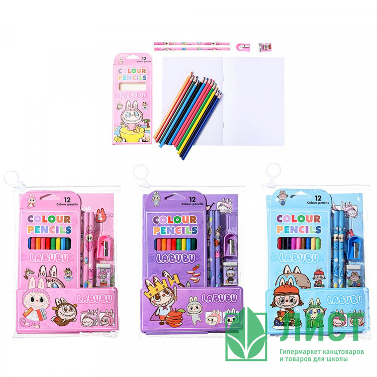 Набор канцелярский (Mazari) Зубастик 6 предметов пластиковая сумка арт.M-1596