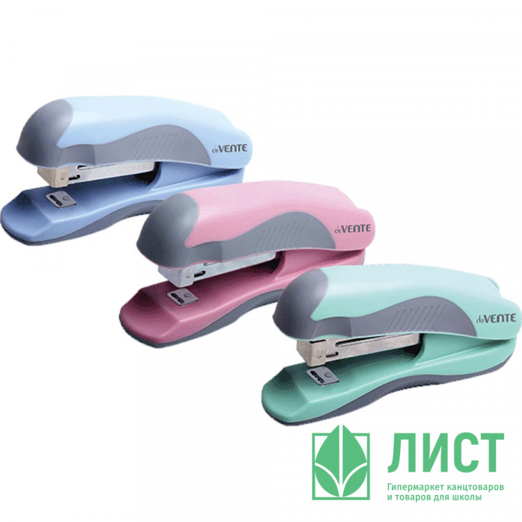 Степлер №10 (12л) пластиковый с каучуковой вставкой deVENTE Pastel арт.4142901 (Ст.)