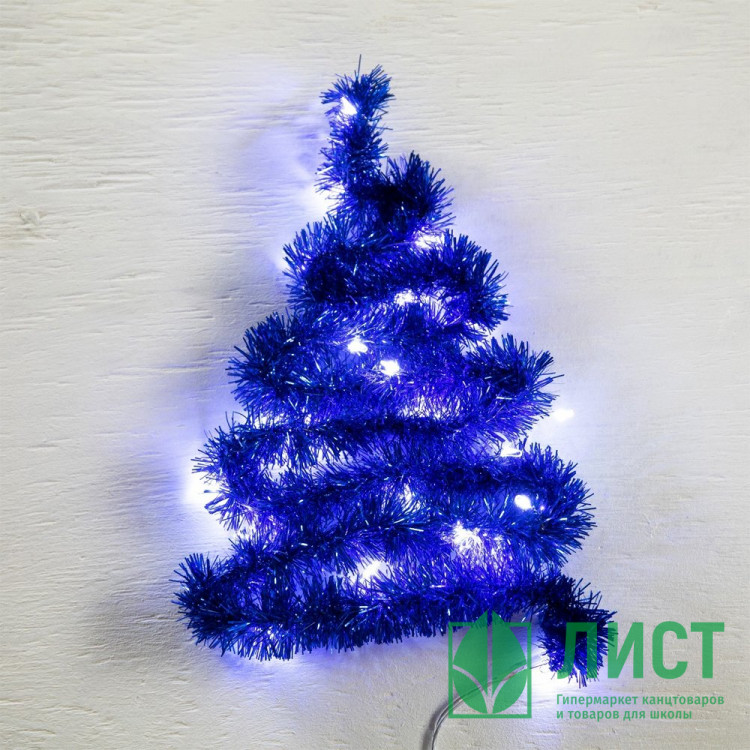 Мишура с гирляндой "Роса" 03*100см 22LED IP20 цв.синий свет белый арт.6031450