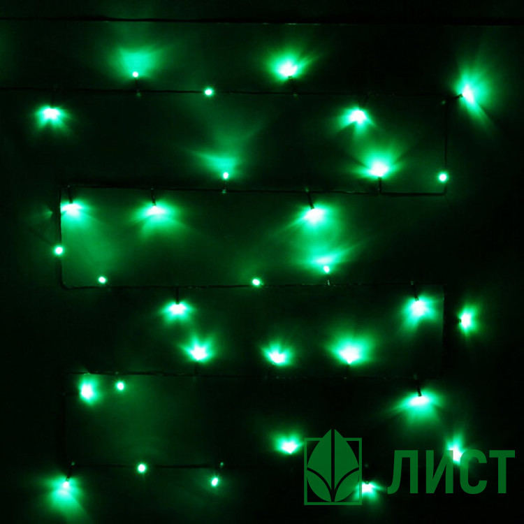 Гирлянда электрическая для дома точечная 3,5м 36LED цвет зеленый (зеленый провод) 8режимов арт.130-366