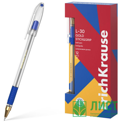 Ручка шар. проз.корп. рез.упор (ErichKrause) Gold L-30 синий, 0,7мм, игла арт.61041  (Ст.12/144/1728) Ручка шар. проз.корп. рез.упор (ErichKrause) Gold L-30 синий, 0,7мм, игла арт.61041  (Ст.12/144/1728)