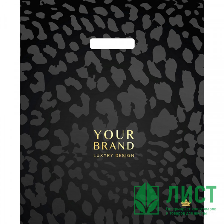 Пакет ПВД прорезная ручка 38*45+6 60мкм Глянцевый Тико