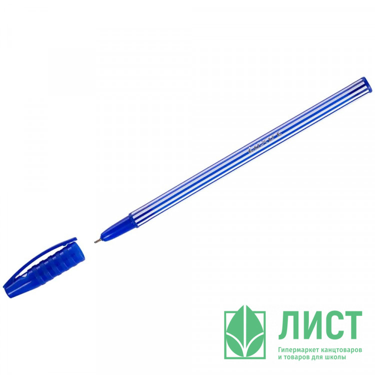 Ручка шариковая непрозрачный корпус Luxor Stripes син/масл/игла 0,55мм круглая арт.31131