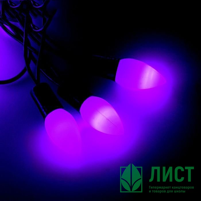 Гирлянда эл. Уличная фигурная 05м 40л. Led свечка матовая цв.Фиолетовый (т.Провод) 8реж. Арт.1080