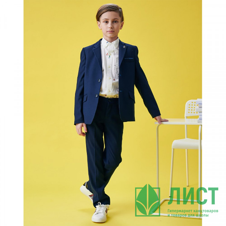 Костюм (Bremer) Сириус (пиджак приталенный/брюки зауженные) размер 30/128-44/182 цвет синий