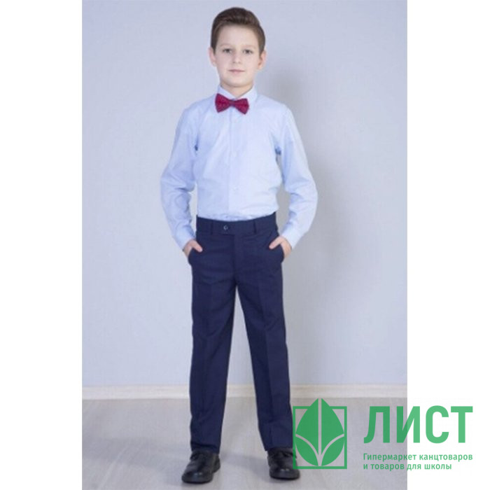 Брюки для мальчика (OVAS) Геометрия классический силуэт размер 30/122-38/146 цвет синий