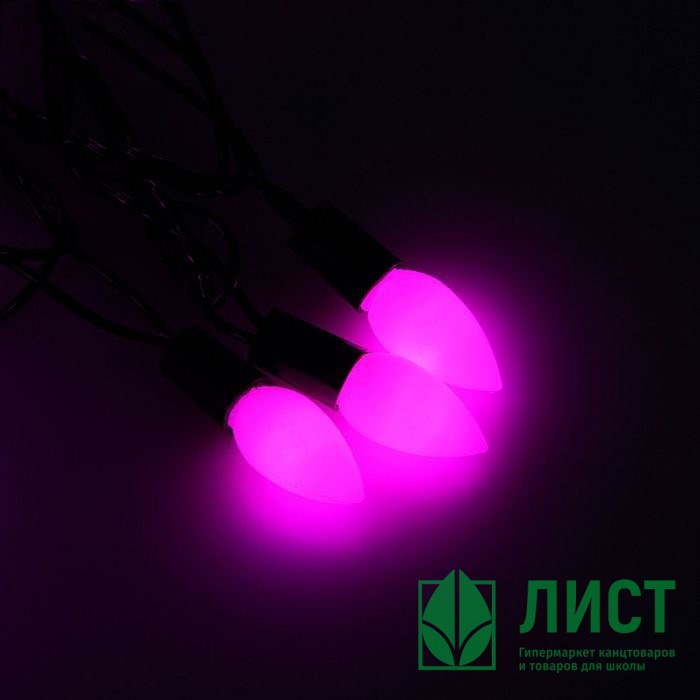 Гирлянда эл. Уличная фигурная 05м 40л. Led свечка матовая цв.Розовый (т.Провод) 8реж. Арт.1080087