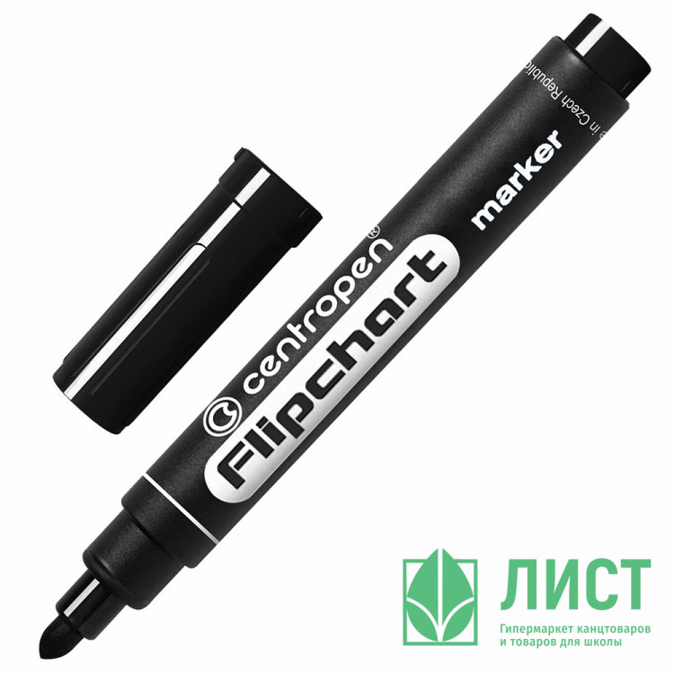 Маркер CENTROPEN FLIPCHART ВО круглый 2,5мм черный арт.8550/1Ч
