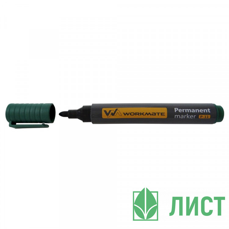 Маркер перманент WorkMate Р-11 круглый 3мм зеленый Р-11 арт.14-1659