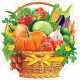 Украшение на скотче Корзина с овощами 26*26см арт.7-64-095