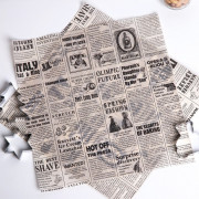 Подпергамент "Газета" бежевый 30,5*30,5см набор 200 шт/упак арт.10738932