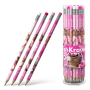 Карандаш чернографитный ErichKrause с ластиком Барбара (CapyBarbara) HB круглый корпус ассорти пластик арт.62771 (Ст.42)