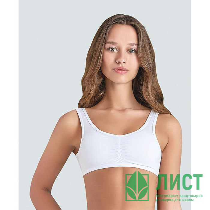 Топ для девочки с уплотнителем размер 158-186 цвет белый арт.4409 100% х/б