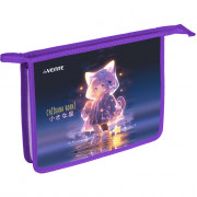 Папка школьная для тетрадей А5 на молнии (deVENTE) Chiisana Hoshi с расширением конгревное тиснение арт.8056597