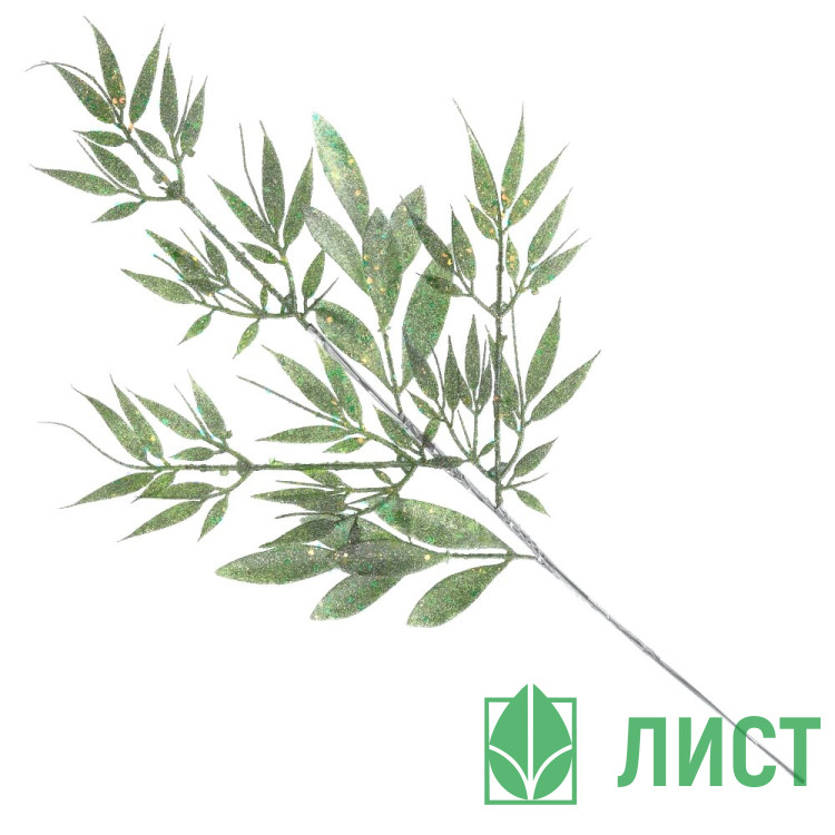 Украшение декоративное "Ветка. Листья пластик" 72см цв.мятный арт.809835