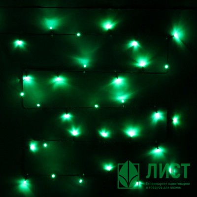 Гирлянда электрическая для дома точечная 5,5м 50LED цвет зеленый (зеленый провод) арт.127-011 Гирлянда электрическая для дома точечная 5,5м 50LED цвет зеленый (зеленый провод) арт.127-011