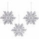 Украшение декор.подвеска "Снежинка волшебная" 11,5см 03шт/наб. цв.серебро арт.916-2002