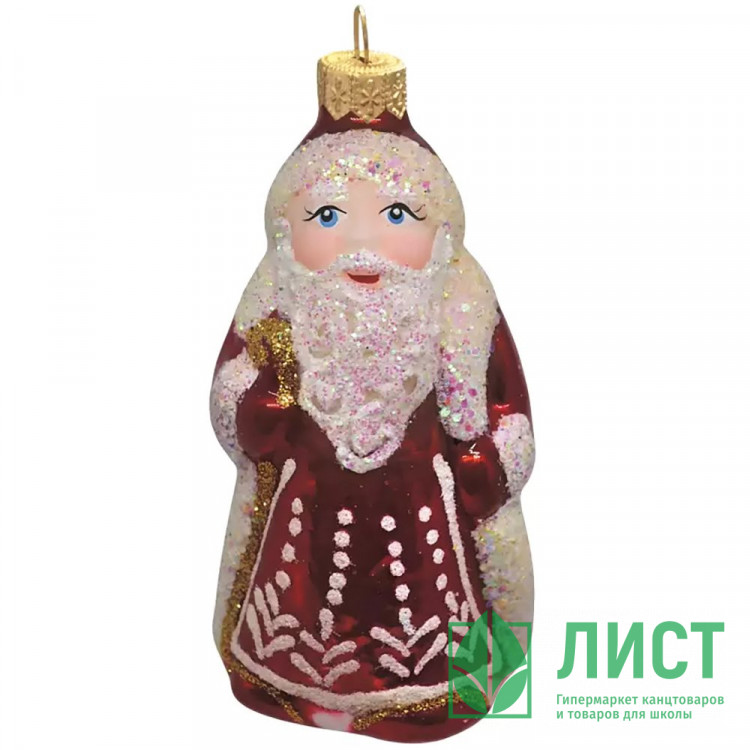 Украшение декоративное стекло 10см "Дед Мороз" п/у арт.ФУ-602/1