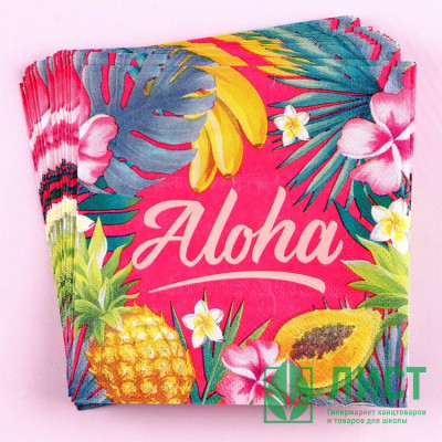 Салфетки &quot;Aloha&quot; 20шт/наб. 25*25см арт.9383964 Салфетки "Aloha" 20шт/наб. 25*25см арт.9383964