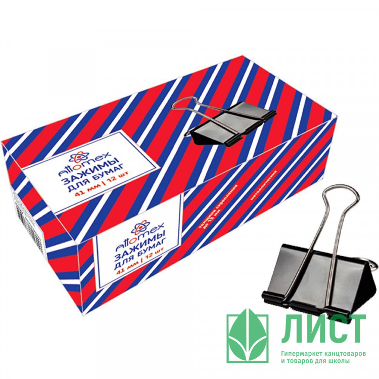 Зажим для бумаги металлический 41мм черный арт.SBC41/4131304