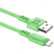 Кабель Defender F207, USB 2.0 (AM) - Apple Lightning (M), 1метр, 2.4А, силиконовая оплетка, зелёный