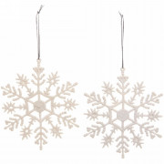Украшение декор.подвеска "Снежинка" 09,5см 02шт/наб. цв.белый арт.916-0443