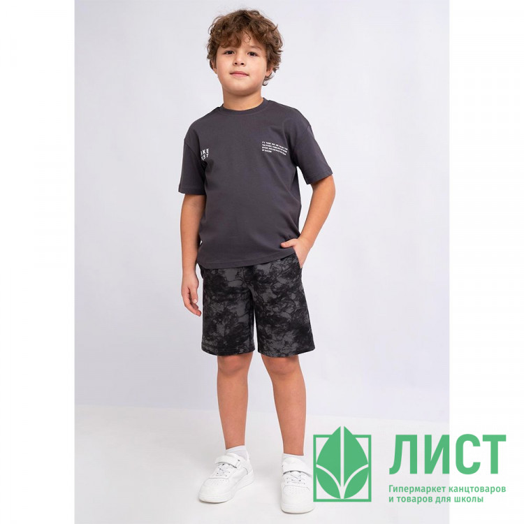 Шорты для мальчика артикул 835635ун (CLE) размерный ряд 34/134-42/158 цвет темно-серый/черный